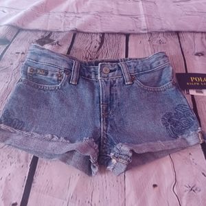 Flower embroidered short